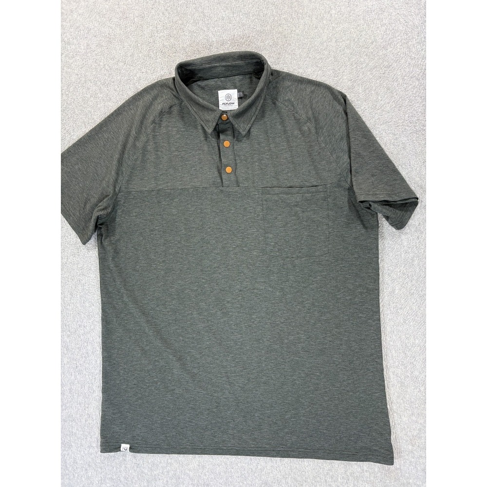 Flylow Short Sleeve Performance Polo Shirt (Men's Large) Green